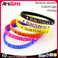 Cheap custom logo bracelet high quality wide silicone rubber wristband